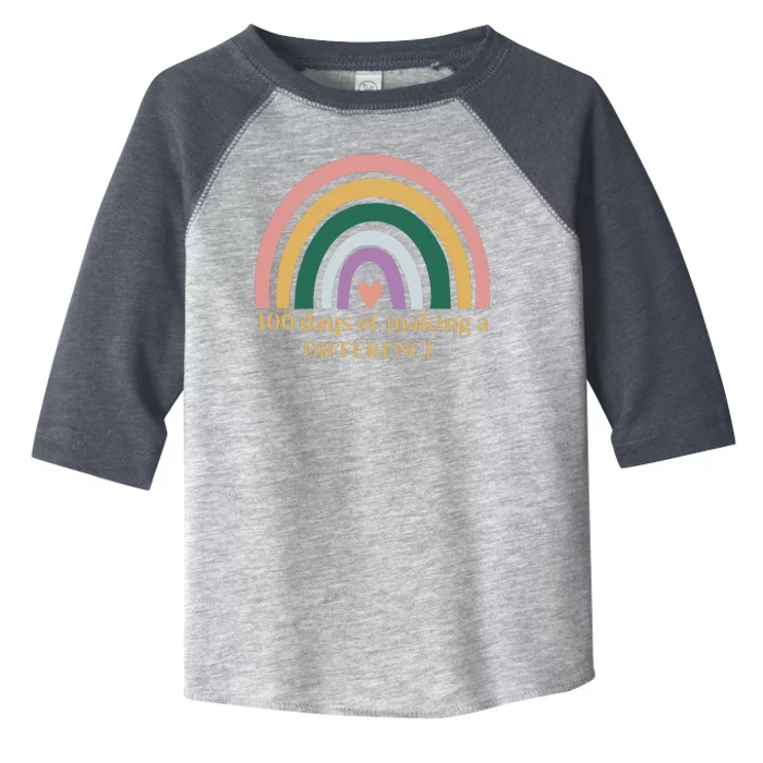 100 Days Of Making A Difference School Rainbow Toddler Fine Jersey T-Shirt