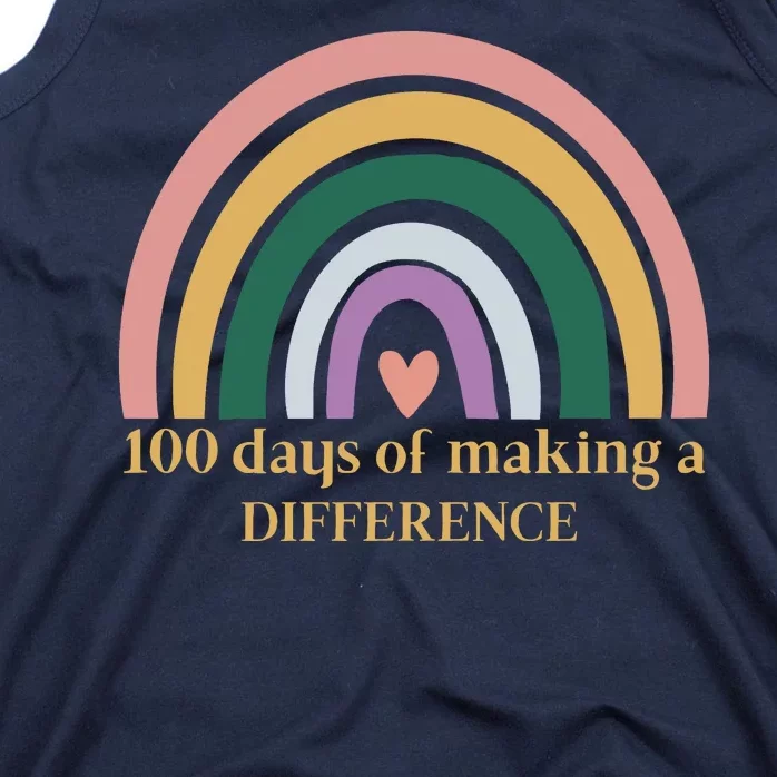 100 Days Of Making A Difference School Rainbow Tank Top