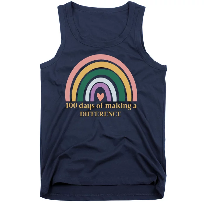 100 Days Of Making A Difference School Rainbow Tank Top