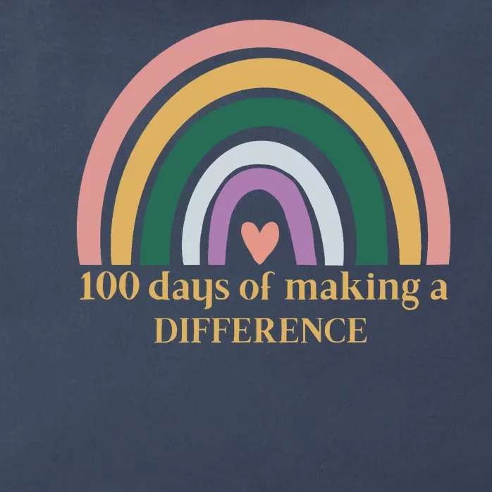 100 Days Of Making A Difference School Rainbow Zip Tote Bag