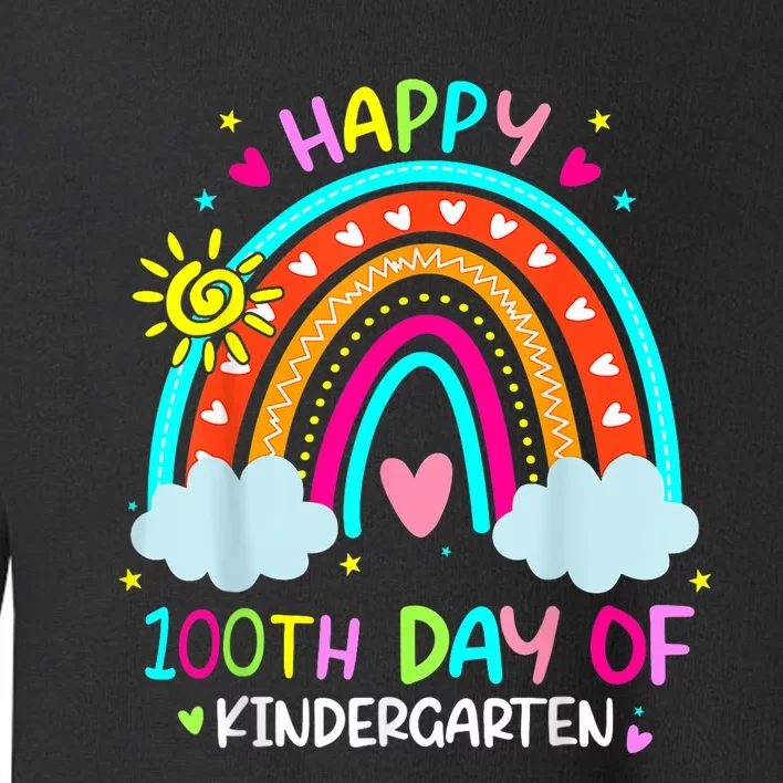 100th Day Of Kindergarten School Rainbow 100 Days Smarter Toddler Sweatshirt