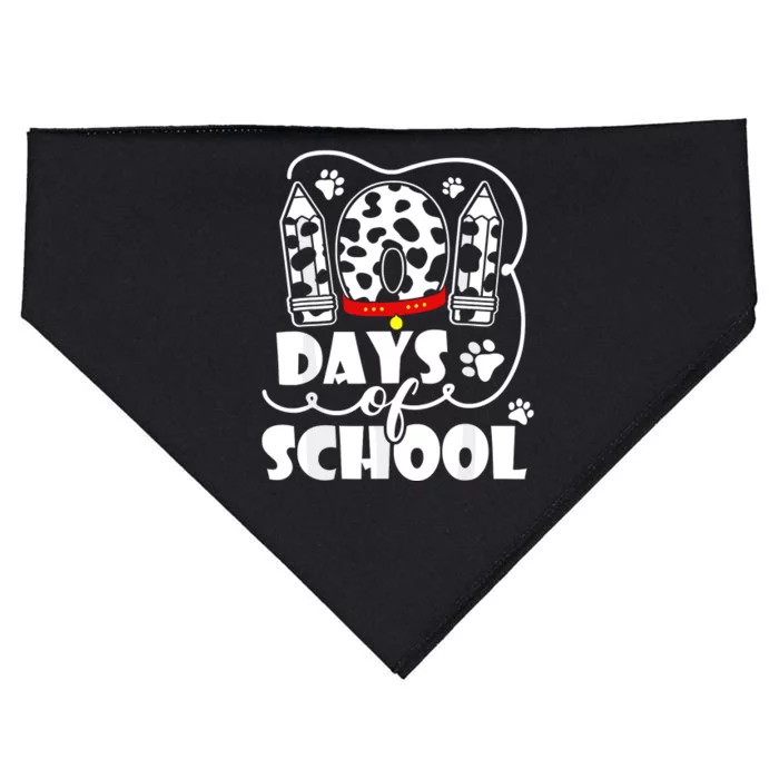 101 Days Of School Dalmatian Dog 100 Days Smarter USA-Made Doggie Bandana