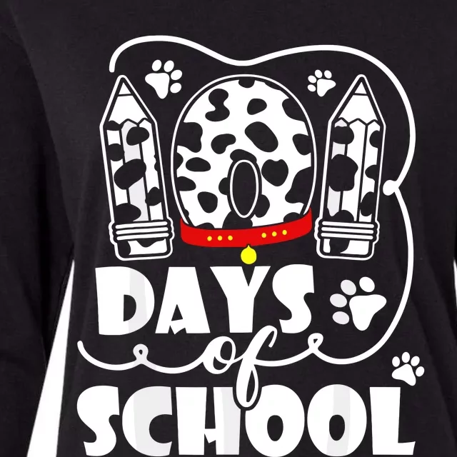 101 Days Of School Dalmatian Dog 100 Days Smarter Womens Cotton Relaxed Long Sleeve T-Shirt