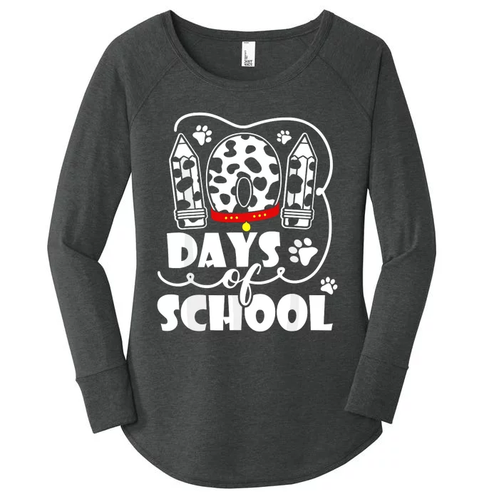 101 Days Of School Dalmatian Dog 100 Days Smarter Women's Perfect Tri Tunic Long Sleeve Shirt