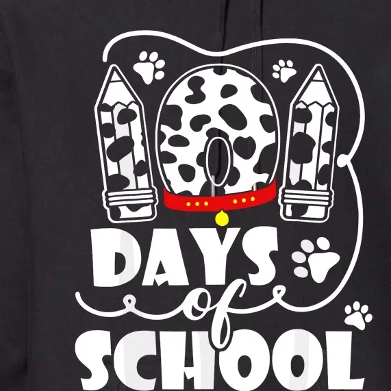 101 Days Of School Dalmatian Dog 100 Days Smarter Premium Hoodie