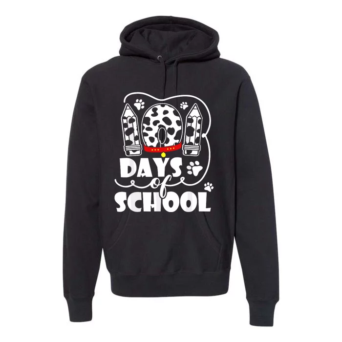 101 Days Of School Dalmatian Dog 100 Days Smarter Premium Hoodie