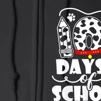 101 Days Of School Dalmatian Dog 100 Days Smarter Full Zip Hoodie