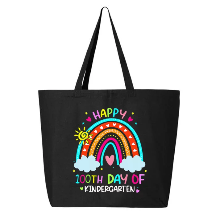 100th Day Of Kindergarten School Rainbow 100 Days Smarter 25L Jumbo Tote