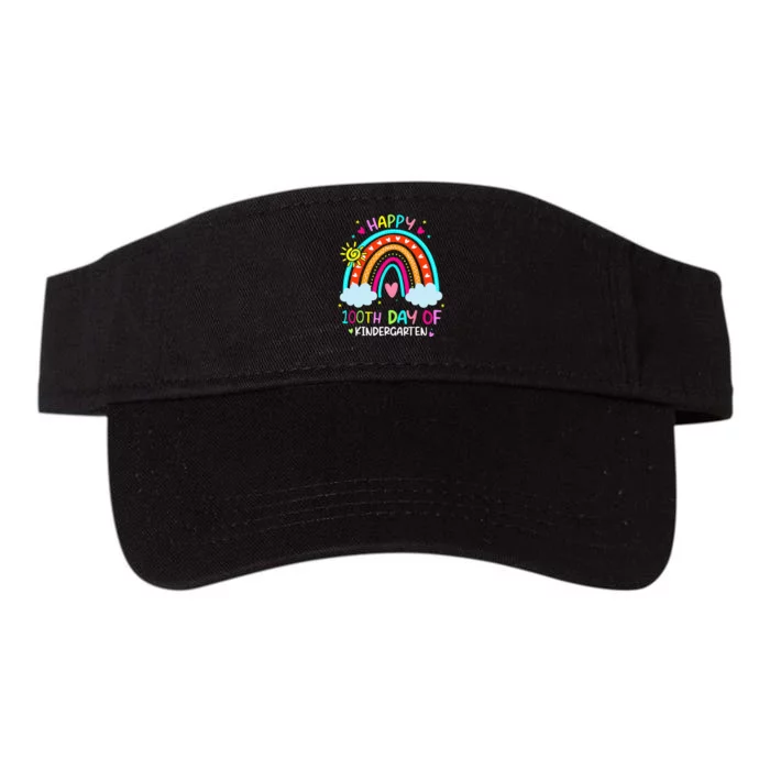 100th Day Of Kindergarten School Rainbow 100 Days Smarter Valucap Bio-Washed Visor