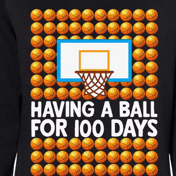 100 Days Of School Basketball 100th Day Balls Womens California Wash Sweatshirt