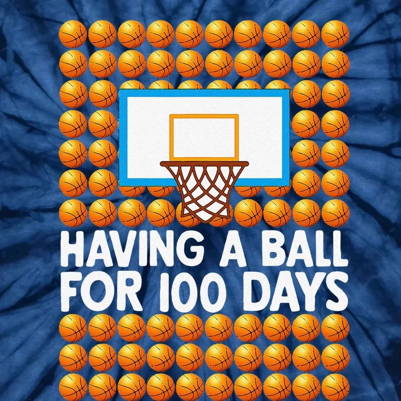 100 Days Of School Basketball 100th Day Balls Tie-Dye T-Shirt