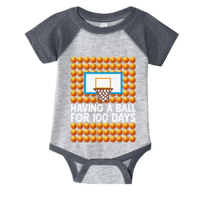 100 Days Of School Basketball 100th Day Balls Infant Baby Jersey Bodysuit