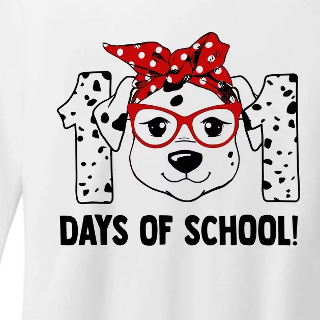 101 Days Of School Dalmatian Dog Teachers Gift Womens CVC Long Sleeve Shirt