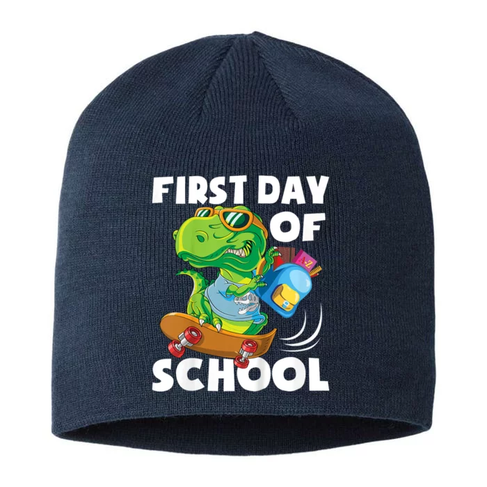 1st Day Of Kindergarten Is Gonna Be Jawsome Dinosaur Boy 8 1/2in Sustainable Knit Beanie