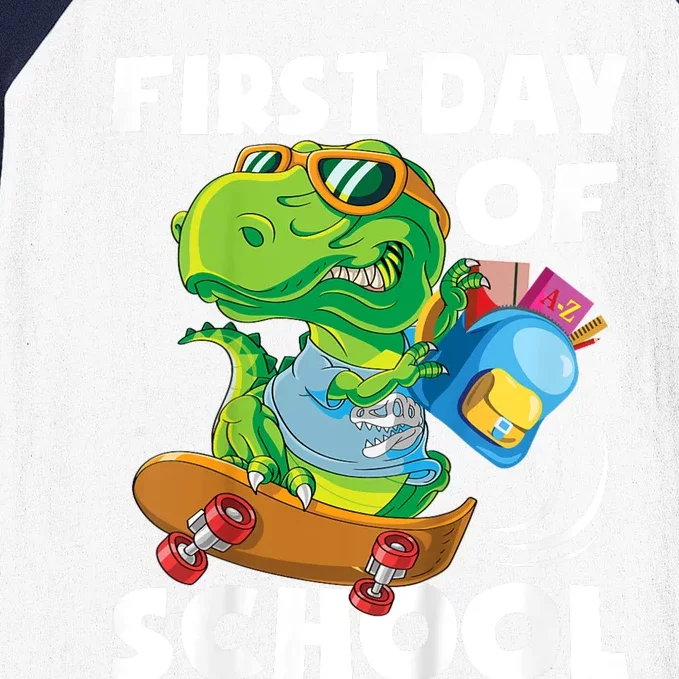 1st Day Of Kindergarten Is Gonna Be Jawsome Dinosaur Boy Baseball Sleeve Shirt