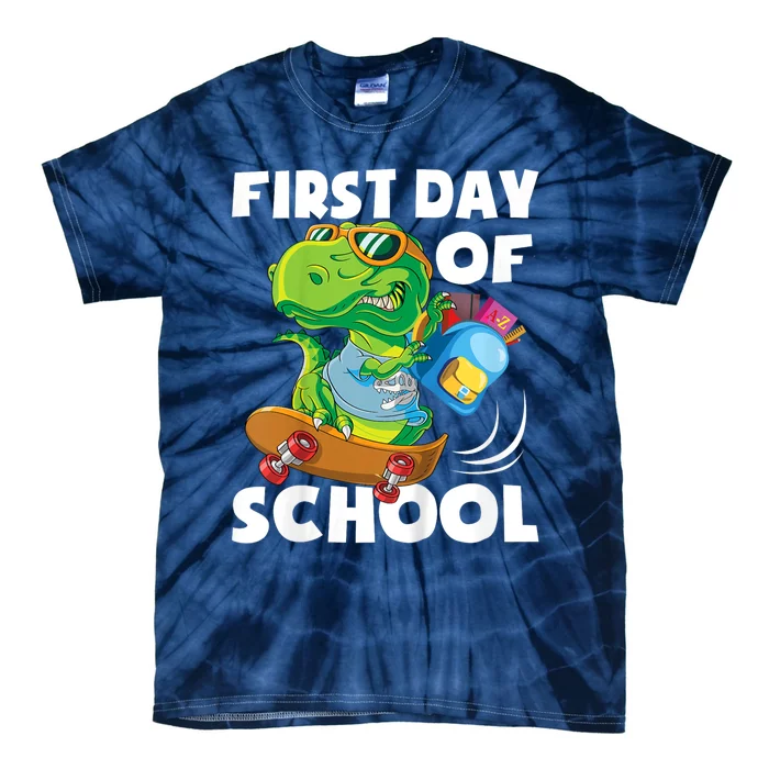 1st Day Of Kindergarten Is Gonna Be Jawsome Dinosaur Boy Tie-Dye T-Shirt