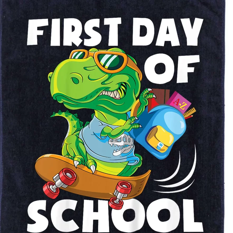 1st Day Of Kindergarten Is Gonna Be Jawsome Dinosaur Boy Platinum Collection Golf Towel