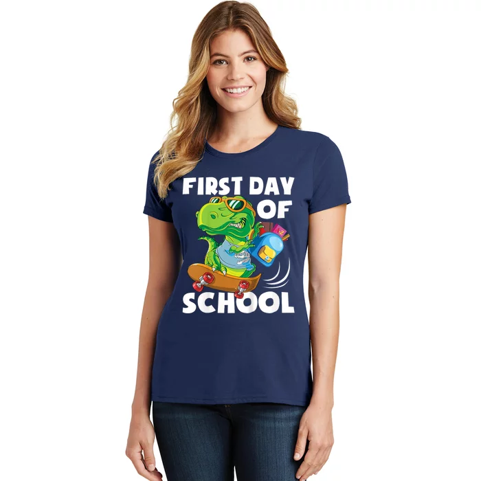 1st Day Of Kindergarten Is Gonna Be Jawsome Dinosaur Boy Women's T-Shirt