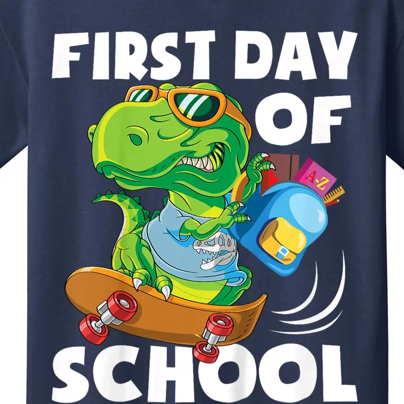 1st Day Of Kindergarten Is Gonna Be Jawsome Dinosaur Boy Kids T-Shirt