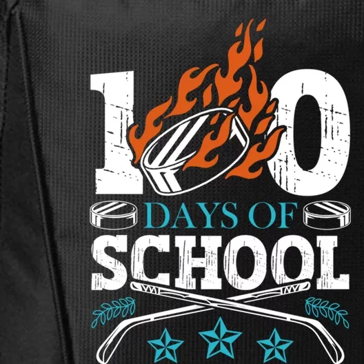 100 Days Of School Ice Hockey Game Sports Athletic Player Meaningful Gift City Backpack