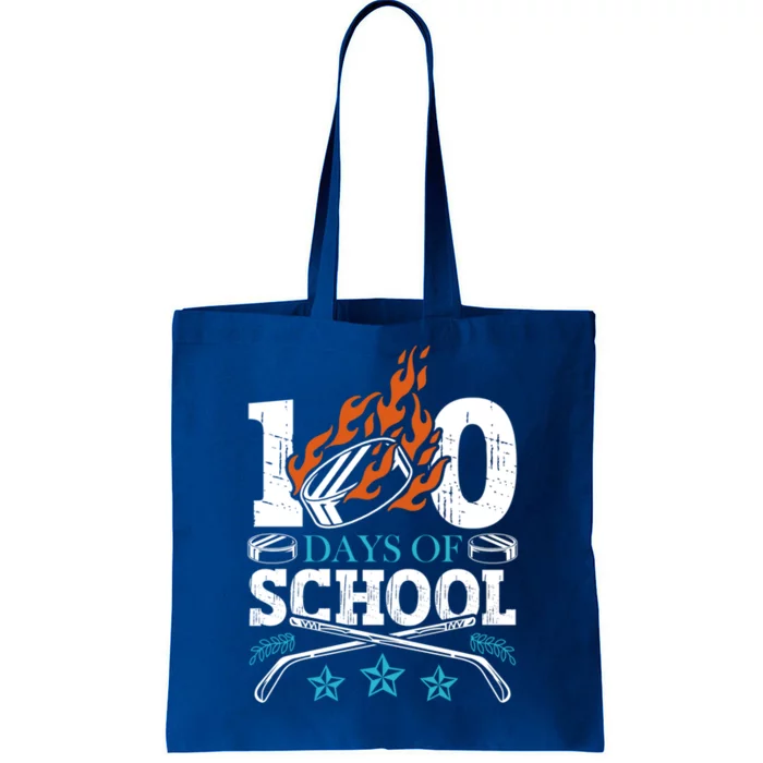 100 Days Of School Ice Hockey Game Sports Athletic Player Meaningful Gift Tote Bag