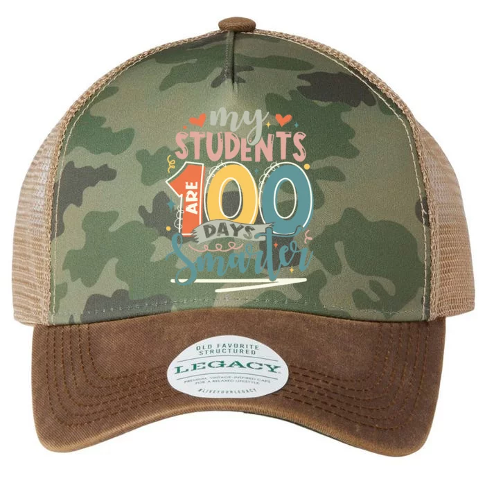 100th Day Of School My Students Are 100 Days Smarter Teacher Legacy Tie Dye Trucker Hat