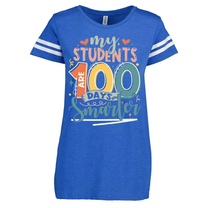 100th Day Of School My Students Are 100 Days Smarter Teacher Enza Ladies Jersey Football T-Shirt