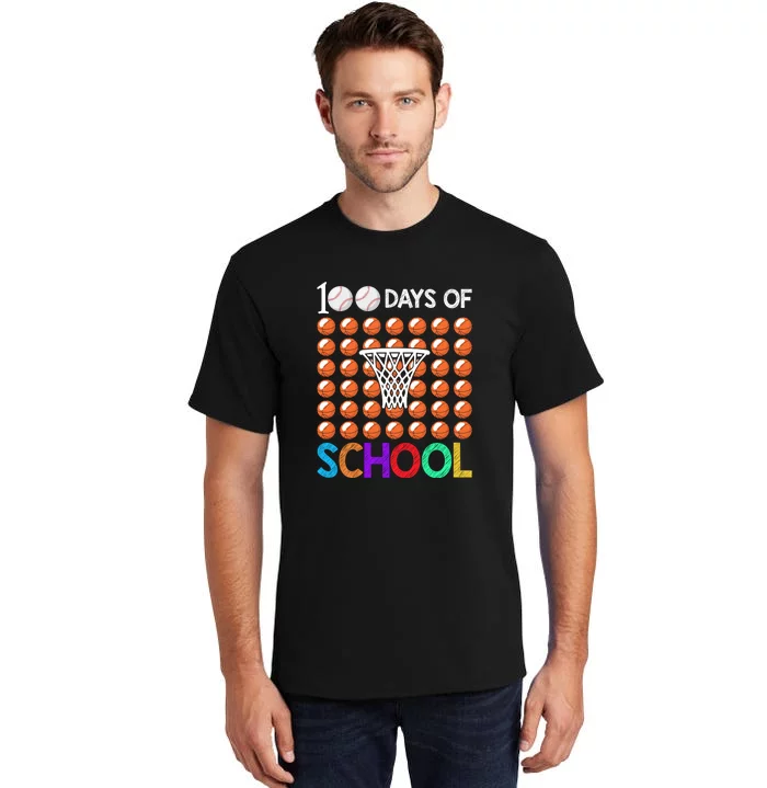 100th Day Of School Baseball 100 Days Smarter Teacher Boy Tall T-Shirt