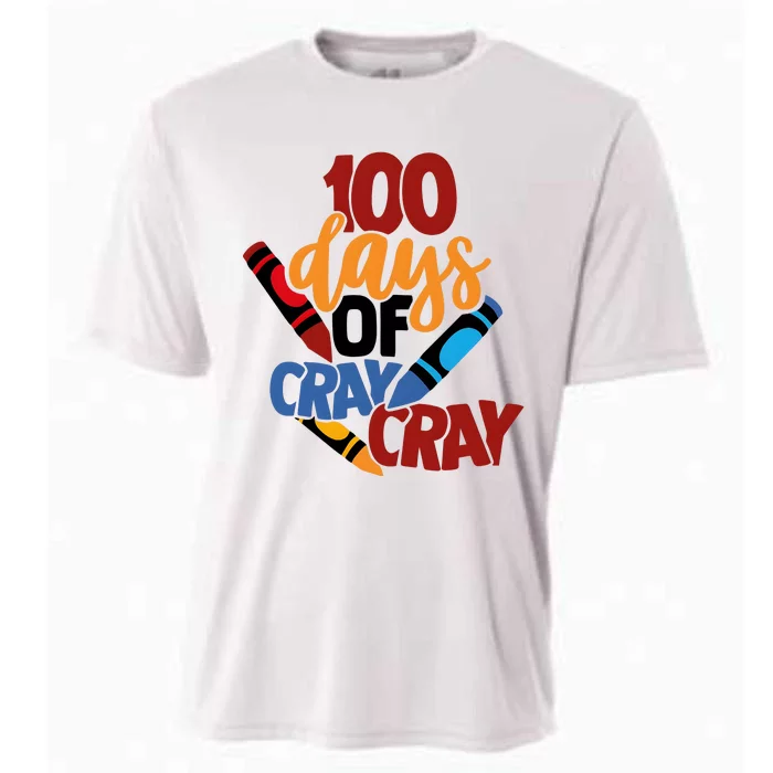 100 Days Of Cray Cray Kindergarten Teacher Cooling Performance Crew T-Shirt