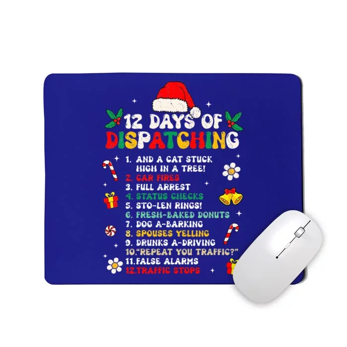 12 Days Of Dispatching Christmas Pajama Xmas Dispatcher Mousepad