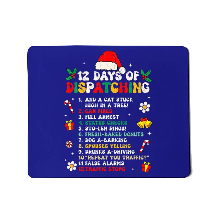 12 Days Of Dispatching Christmas Pajama Xmas Dispatcher Mousepad