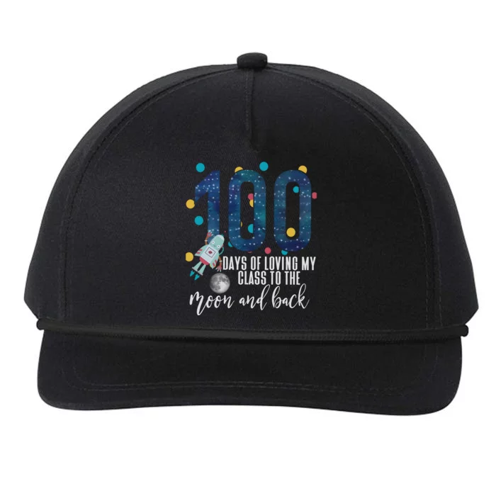 100 Days Of School Of Loving My Class To The Moon And Back Snapback Five-Panel Rope Hat