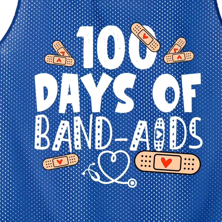 100 Days Of Bandcool Giftaids Cool Gift School Nurse 100 Days Of School Gift Mesh Reversible Basketball Jersey Tank