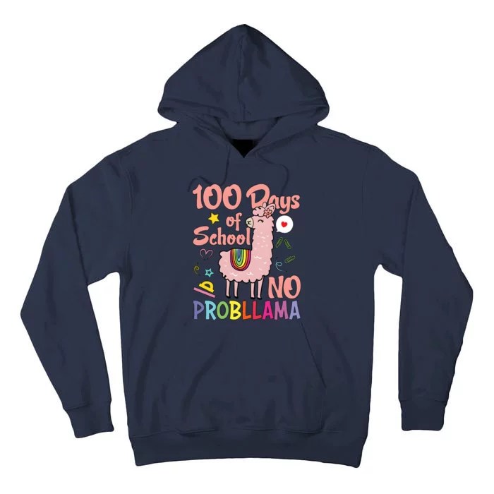 100 Days Of School No Probllama Tall Hoodie