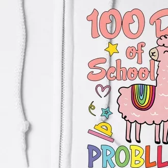 100 Days Of School No Probllama Full Zip Hoodie