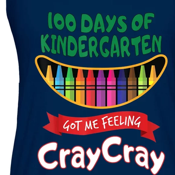 100 Days Of Kindergarten Got Me Feeling Cray Cray Ladies Essential Flowy Tank