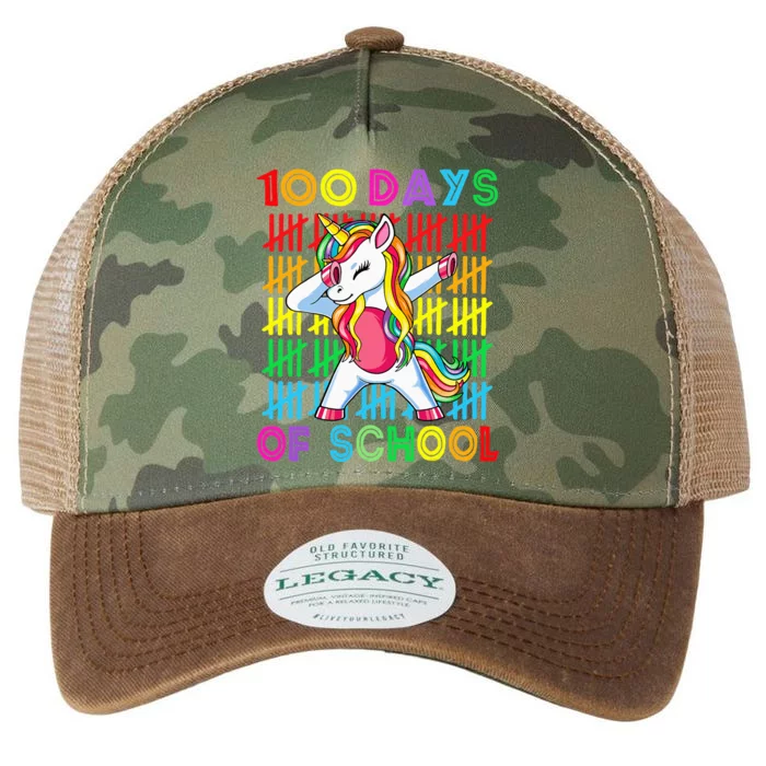 100 Days Of School Unicorn 100 Days Smarter 100th Day Legacy Tie Dye Trucker Hat