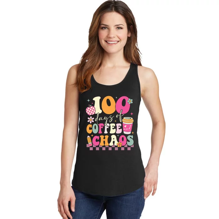 100 Days Of School Coffee Lover 100th Day Of School Teacher Ladies Essential Tank