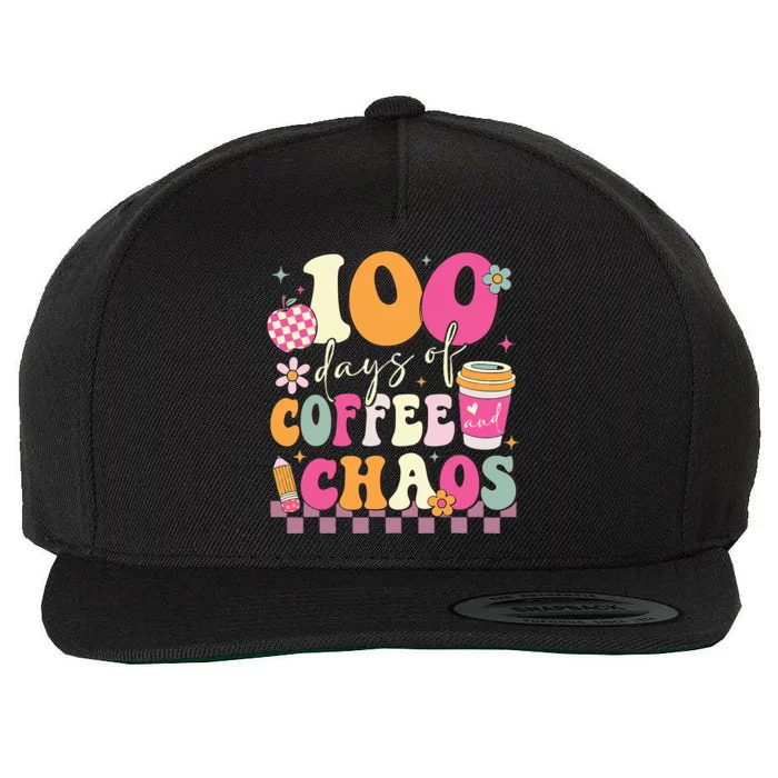 100 Days Of School Coffee Lover 100th Day Of School Teacher Wool Snapback Cap