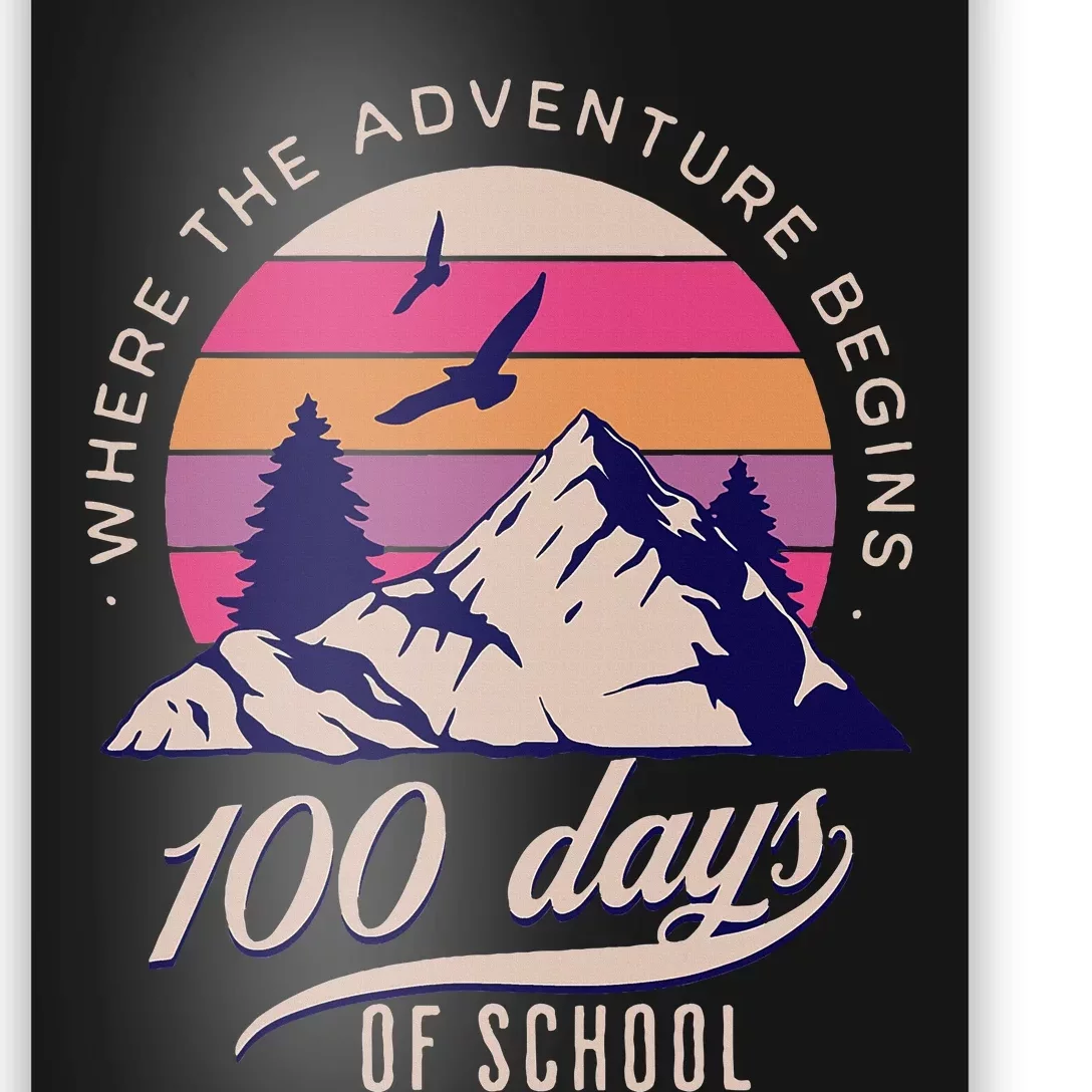 100 Days Of School Retro Outdoor Teacher 100th Day Of School Poster