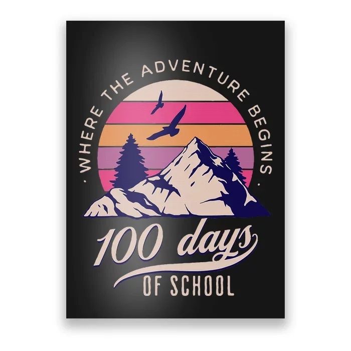 100 Days Of School Retro Outdoor Teacher 100th Day Of School Poster