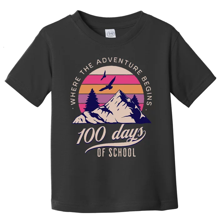 100 Days Of School Retro Outdoor Teacher 100th Day Of School Toddler T-Shirt