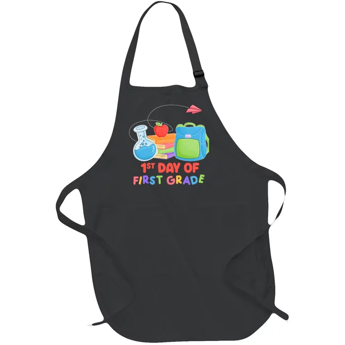 1st Day Of First Grade Cute Back To School Full-Length Apron With Pocket