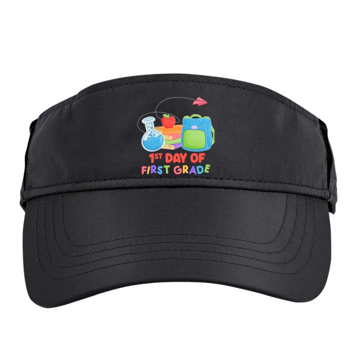 1st Day Of First Grade Cute Back To School Adult Drive Performance Visor