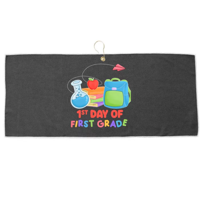 1st Day Of First Grade Cute Back To School Large Microfiber Waffle Golf Towel