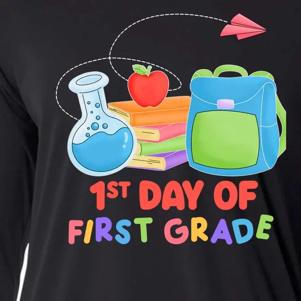 1st Day Of First Grade Cute Back To School Cooling Performance Long Sleeve Crew