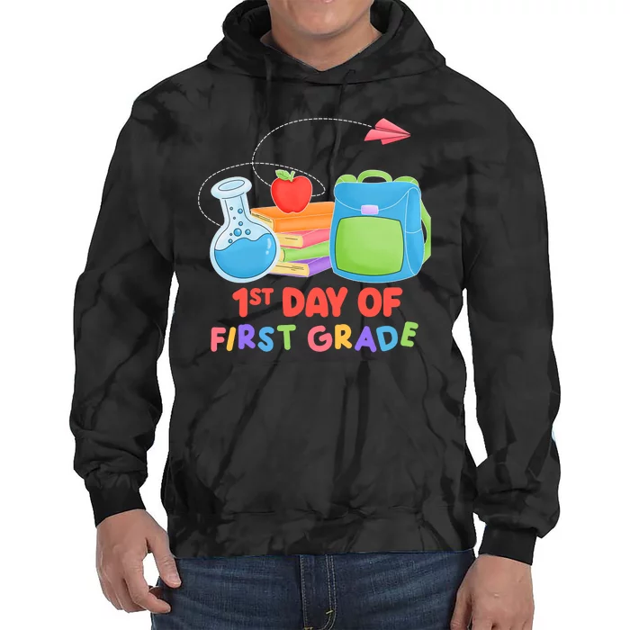 1st Day Of First Grade Cute Back To School Tie Dye Hoodie