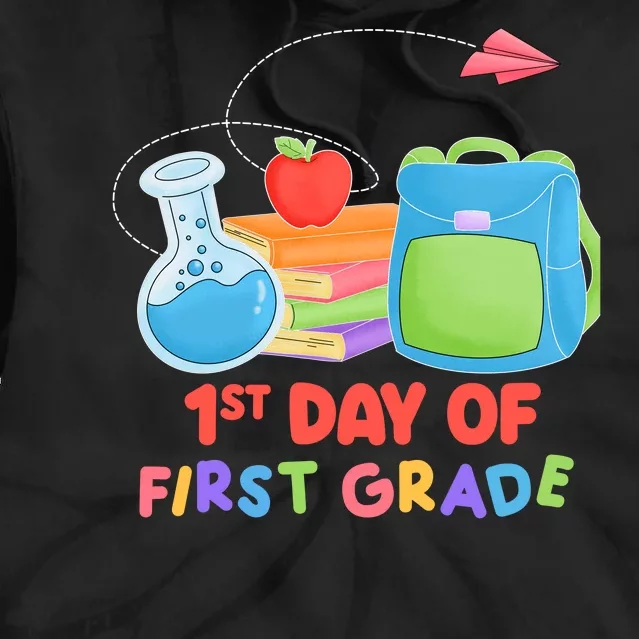 1st Day Of First Grade Cute Back To School Tie Dye Hoodie