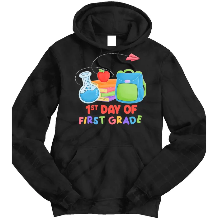 1st Day Of First Grade Cute Back To School Tie Dye Hoodie