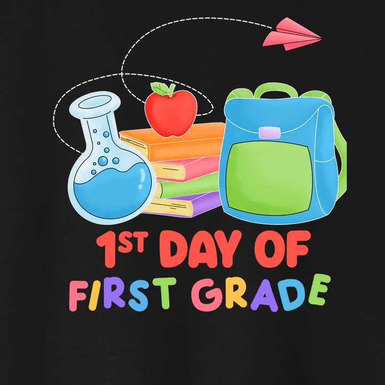 1st Day Of First Grade Cute Back To School Women's Crop Top Tee